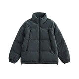 Unisex Winter Cotton Coat Zipper Pocket Decoration Stand-up Collar Cotton-Padded Clothes Vintage Detachable Sleeve Cotton Jacket
