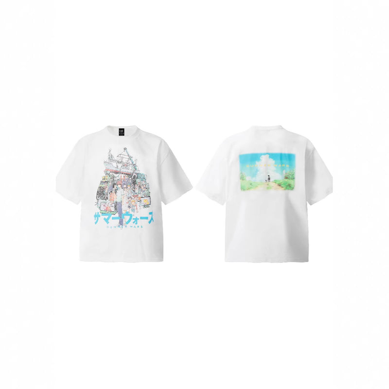 Mens T-shirts SAINT Michael x SUMMER WARS FW24 Anime Short Sleeve T-Shirt