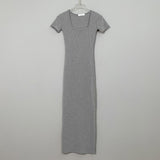 Women Dresses Square Collar Hip Skirt Long Skirt Split Dress