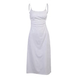 Women Dresses Knitted Square Collar Sling Dress