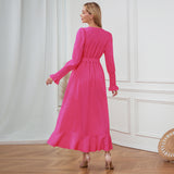 Women Date Dress V-neck Dress Formal Dress