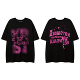Men T Shirt Letter Graffiti Short Sleeve T-shirt