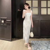 Women Dresses Shoulder Strap Slim Strap Lace Dress