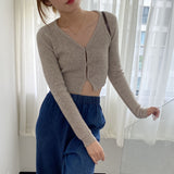 Women Cardigan Sweater Long Sleeve Knitted Sweater Cardigan Slim V-neck Sexy Sweater Coat 8t8232