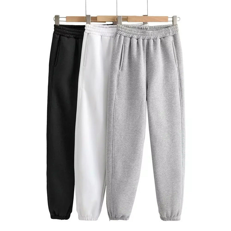 Women Sweatpants Fall/Winter Straight Ankle Tied Loose Casual Pants