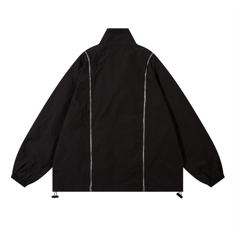 Men Jacket Coat Zipper Stitching Pilot Jacket Men's Spring and Autumn Loose