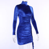 Women Dresses Spring Sexy Hip Skirt Turtleneck Long Sleeve Dress (Csm202403)