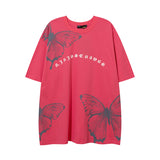 Men T Shirt Butterfly Print Couple Short Sleeve T-shirt