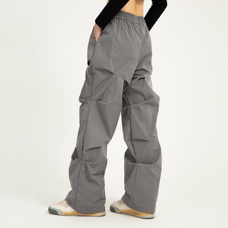 Men Sweatpants Hip Hop Pleated Casual Trousers Loose Wide Leg Mop Pants