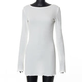 Women Dresses Fall Backless Dress (Bla0420)