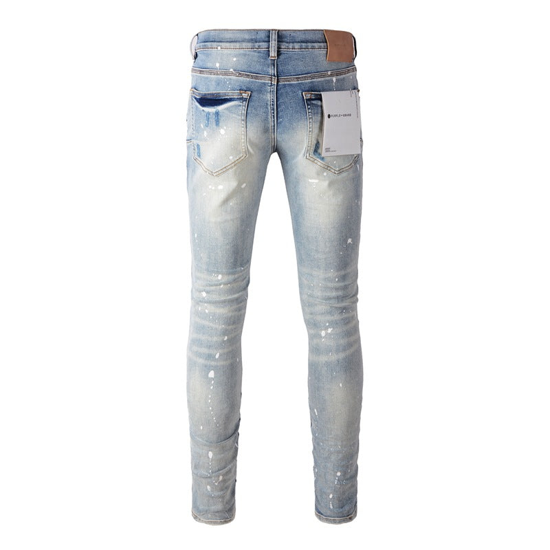 Purple Brand Jeans Blue with Holes Worn Jeans