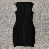 Women Evening Dress Sexy Sexy Sleeveless Grid Evening Dress Bandage One-Piece Dress