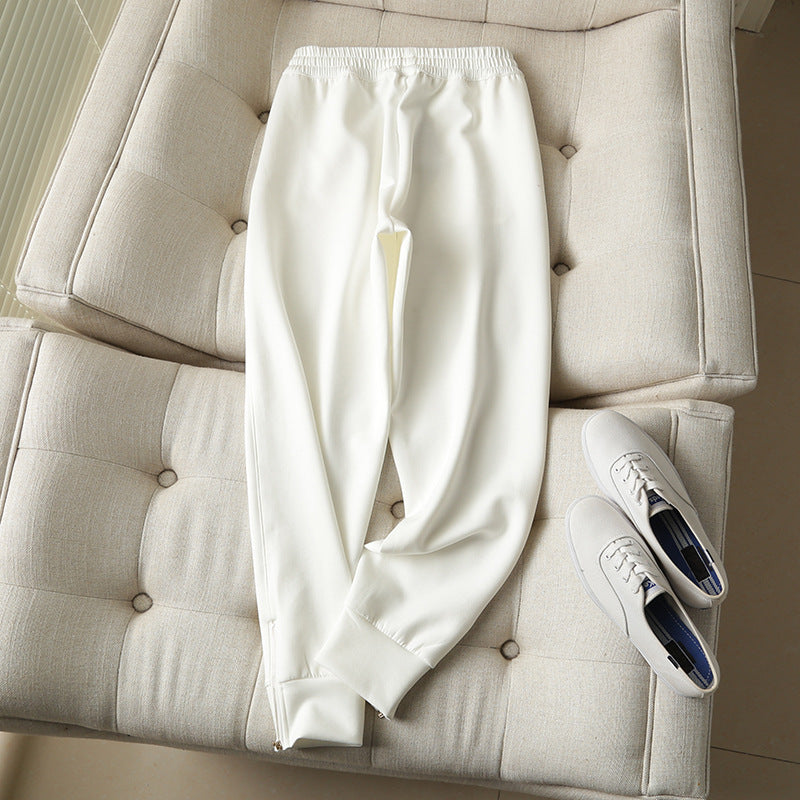 Women Sweatpants Spring and Autumn Zipper Casual Sweatpants