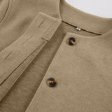 Women Trench Coat Woolen Coat O-neck Short Casual Loose Autumn Winter Retro