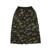 Women Long Skirt Camouflage Workwear Midi Skirt Multi-Pocket Multi-Button Zipper Skirt