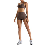 Women Yoga Set  Outdoor Quick-Drying Running Exercise Shorts Suit