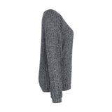 Women Knitted Sweater Autumn Solid Color Knitted Top