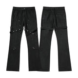 Men Jeans Straight Cargo Jeans Loose Straight-Leg Wide-Leg Pants