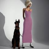 Women Dresses Winter Sexy Backless Cutout Sling Dress