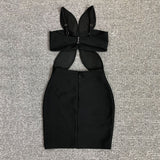 Women's Evening Dress Sexy Cutout Midriff Outfit Hip Skirt Bandage Dress