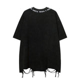 Men T Shirt Letter Embroidered Crew Neck Short Sleeve T-shirt