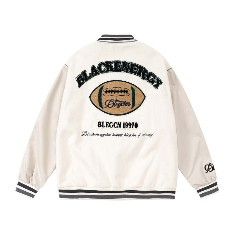 Men Jacket Coat Baseball Uniform Men's Ins Embroidered Pu Stitching Jacket Jacket