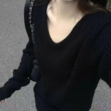 Women Knitwear Autumn and Winter V-neck Knitwear Loose Sweater