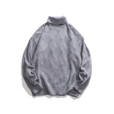 Unisex Sweater Winter Turtleneck Rhombus Sweater