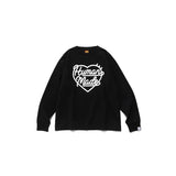 Men T-shirts Human made love print long-sleeved T-shirt loose and casual