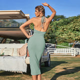 Women Dress Summer Sexy Backless V-neck Dress