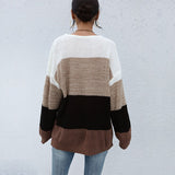 Women Knitted Sweater Autumn and Winter Leisure Women's Loose Color Matching Long Sleeve Ladies Autumn Clothes Sweater