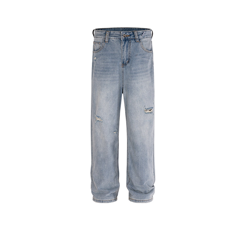 MIJKO Men's Vintage Pants MIJKO Straight Pants Men's and Women's Washed Jeans