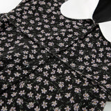 Women Dress V-neck Puff Sleeve Floral Dress Casual Short Skirt