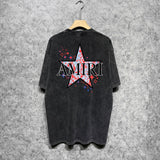 Amiri T-shirt Washed and Worn Retro Short Sleeve T-shirt
