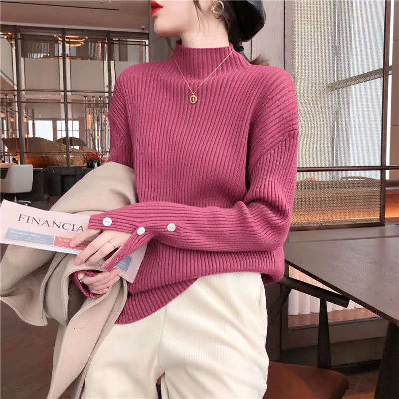 Women Knitwear Autumn and Winter Turtleneck Knitted Loose Sweater