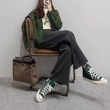 Women Knitwear Autumn and Winter Striped V-neck Sweater Loose Knitted Cardigan