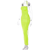 Women Dresses Summer Sexy Backless Self-Tie Dress