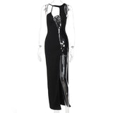 Women Dresses Spring Slim-Fitting Sexy Cutout Split Dress