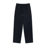 Men Sweatpants Loose Casual Sweatpants Elastic Waist Sports Straight Solid Color Wide Leg Trousers