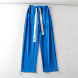Women Sweatpants Smiling Face Embroidery Loose Wide Leg Pants Casual Sweatpants