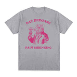Day Drinking Pain Shrinking Vintage Rat Drawing T Shirt