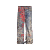 MIJKO Mens Vintage Pants Straight Wide Leg Jeans