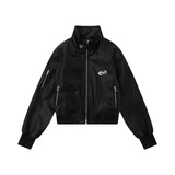 Women Jacket Autumn Leisure Stand Collar Zipper Pocket Cardigan Jacket