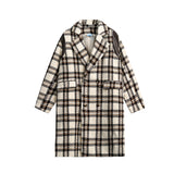 Unisex Jacket Fall Plaid Trench Coat