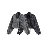 Unisex Jacket Stand Collar Jacket Sun Protection Top Women's Short Sports Jacket