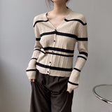 Women Cardigan Sweater Autumn Knitted Cardigan Long Sleeve Sweater Cardigan Top 8t7199