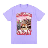 Funny Professional Yapper Meme Cat Graphic T-Shirt Men Fashion