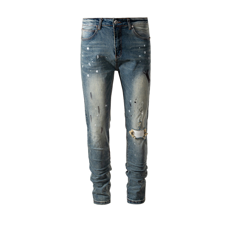 MIJKO Men's Vintage Pants MIJKO Men's and Women's Autumn and Winter Pants Washed Jeans