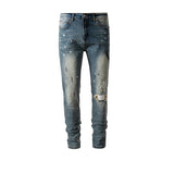 MIJKO Men's Vintage Pants MIJKO Men's and Women's Autumn and Winter Pants Washed Jeans