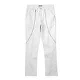 Men Sweatpants Zipper Straight-Leg Trousers Loose Casual Pants